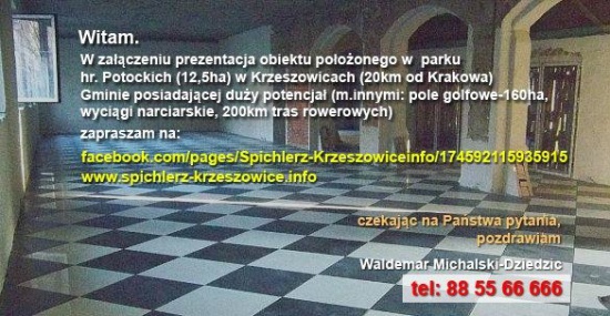 Obiekt 1000m2 lub czesc na 5-10-15-20 lat Krzeszowice k.krakowa