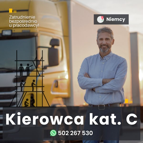 🇩🇪 Kierowca kat. C / Pracownik fizyczny (m/k)