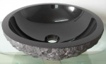 czarna umywalka z granitu, czarna umywalka kamienna,