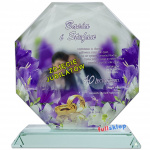 Pamiątka rocznicy ślubu Koralowe Gody 35 szklana statuetka