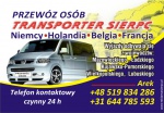 Przewóz osób, Sierpc, Busy do Holandii, Niemcy, Belgia