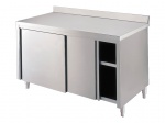 Stół nierdzewny z szafką drzwi suwane