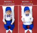 W niebieskim kolorze bawełniane ubranka do chrztu