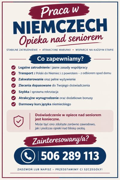 Opieka nad seniorem w Niemczech – wyjedź do pracy