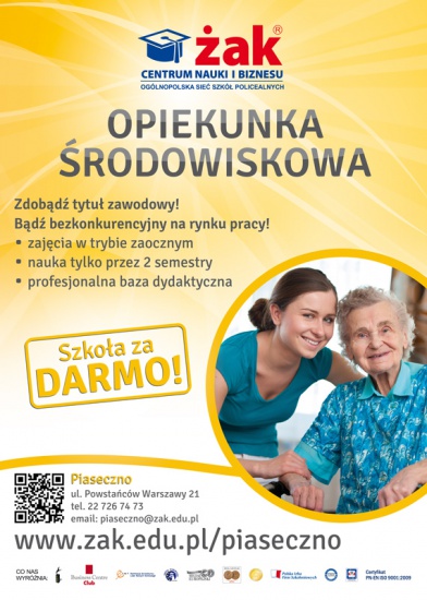 Opiekunka środowiskowa - tylko w 1 rok, tylko w ŻAKu za darmo!