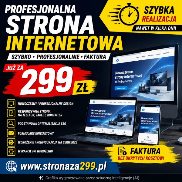 Strona WWW za 299 zł - PROFESJONALNIE | stronaza299.pl