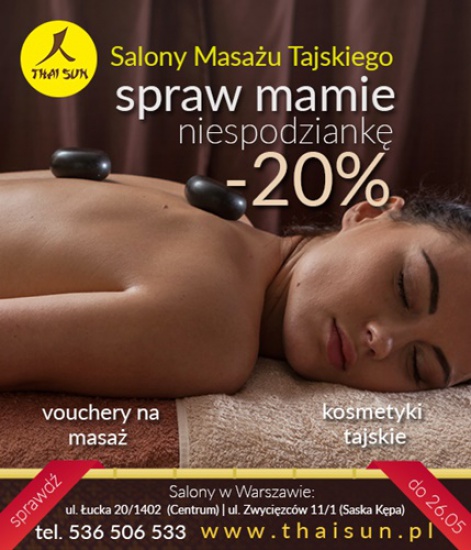 Karta podarunkowa na Dzień Matki -20proc na masaż i kosmetyki.